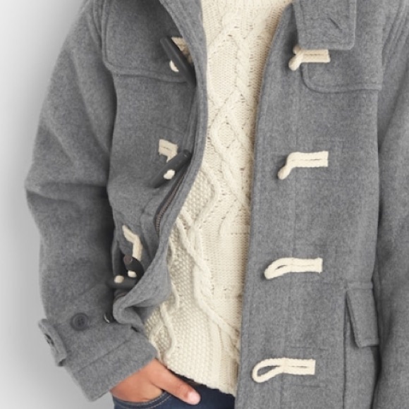 Gap Wool duffle Coat Gray/M Husky - Picture 2 of 6